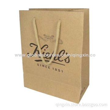 Manufacturing Kraft Paper Bag with Handle, Customized Designs Welcomed